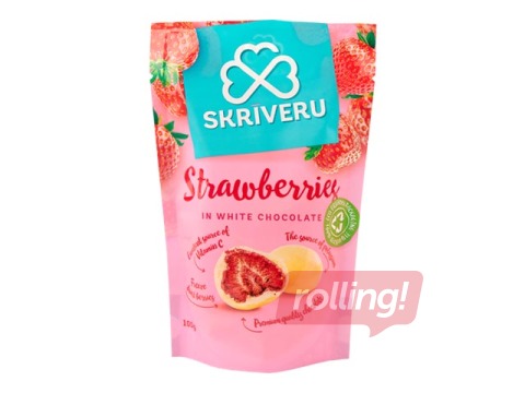Zemenes baltajā šokolādē Skrīveri, 100g