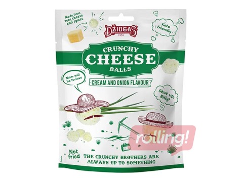 Kraukšķīgās siera bumbiņas ar krējuma un sīpolu garšu, Džiugas, 40g