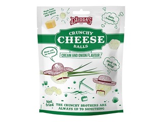 Kraukšķīgās siera bumbiņas ar krējuma un sīpolu garšu, Džiugas, 40g