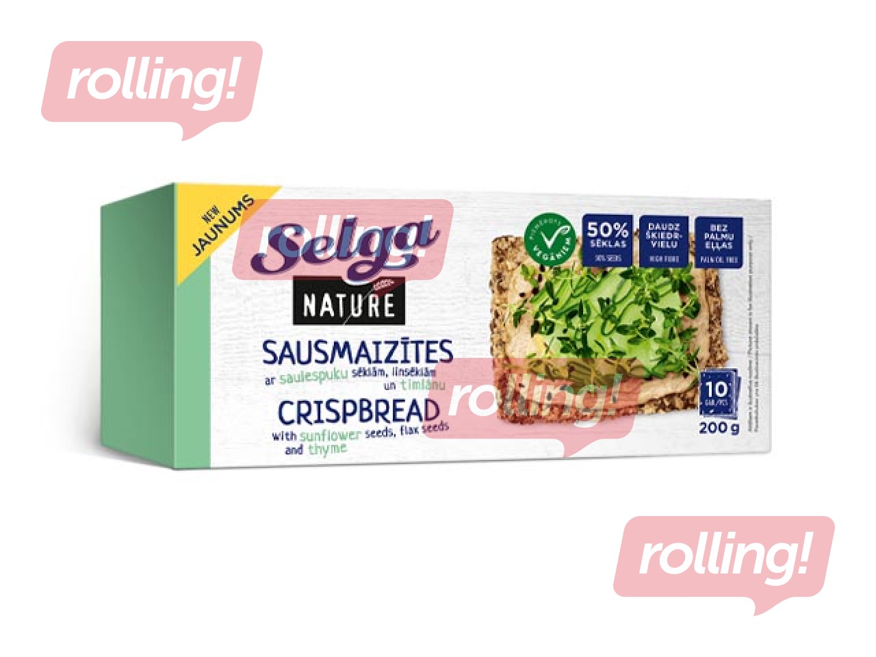 Sausmaizītes ar saulespuķu sēklam, linsēklām un timiānu Nature, Selga, 200g