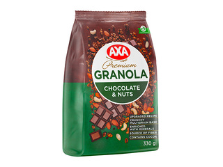 Musli, AXA, Granola, ar šokolādi un riekstiem, 330g