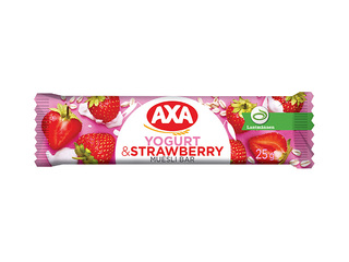 Musli batoniņš, AXA, ar jogurtu un zemenēm, 25g