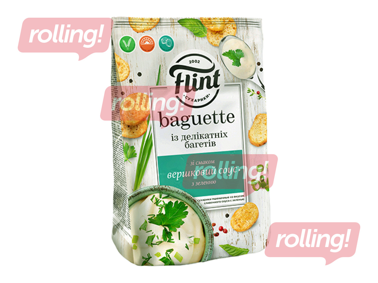 Sausmaizītes, FLINT, ar krējuma un zaļumu garšu, 90g