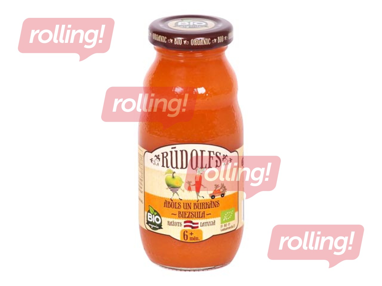 Biezsula Rūdolfs ābols un burkāns BIO, 260ml (no 4 mēnešiem) (Minimālais pasūtījums 6 gab.)