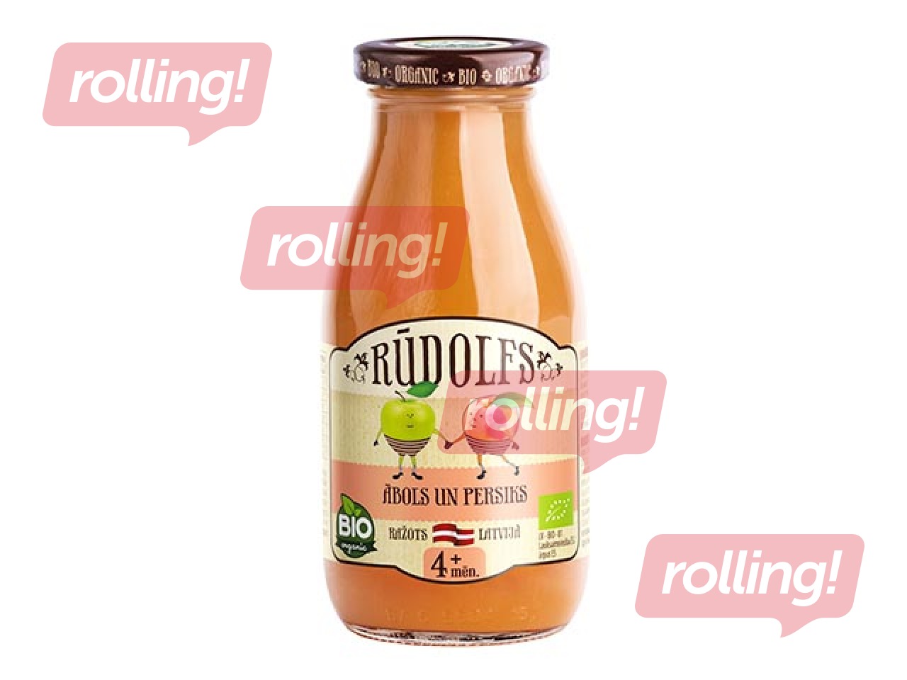 Biezsula Rūdolfs ābols un persiku BIO, 260ml (no 4 mēnešiem) (Minimālais pasūtījums 6 gab.)