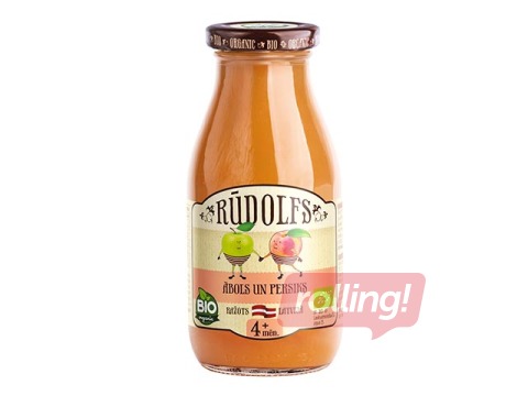 Biezsula Rūdolfs ābols un persiku BIO, 260ml (no 4 mēnešiem) (Minimālais pasūtījums 6 gab.)