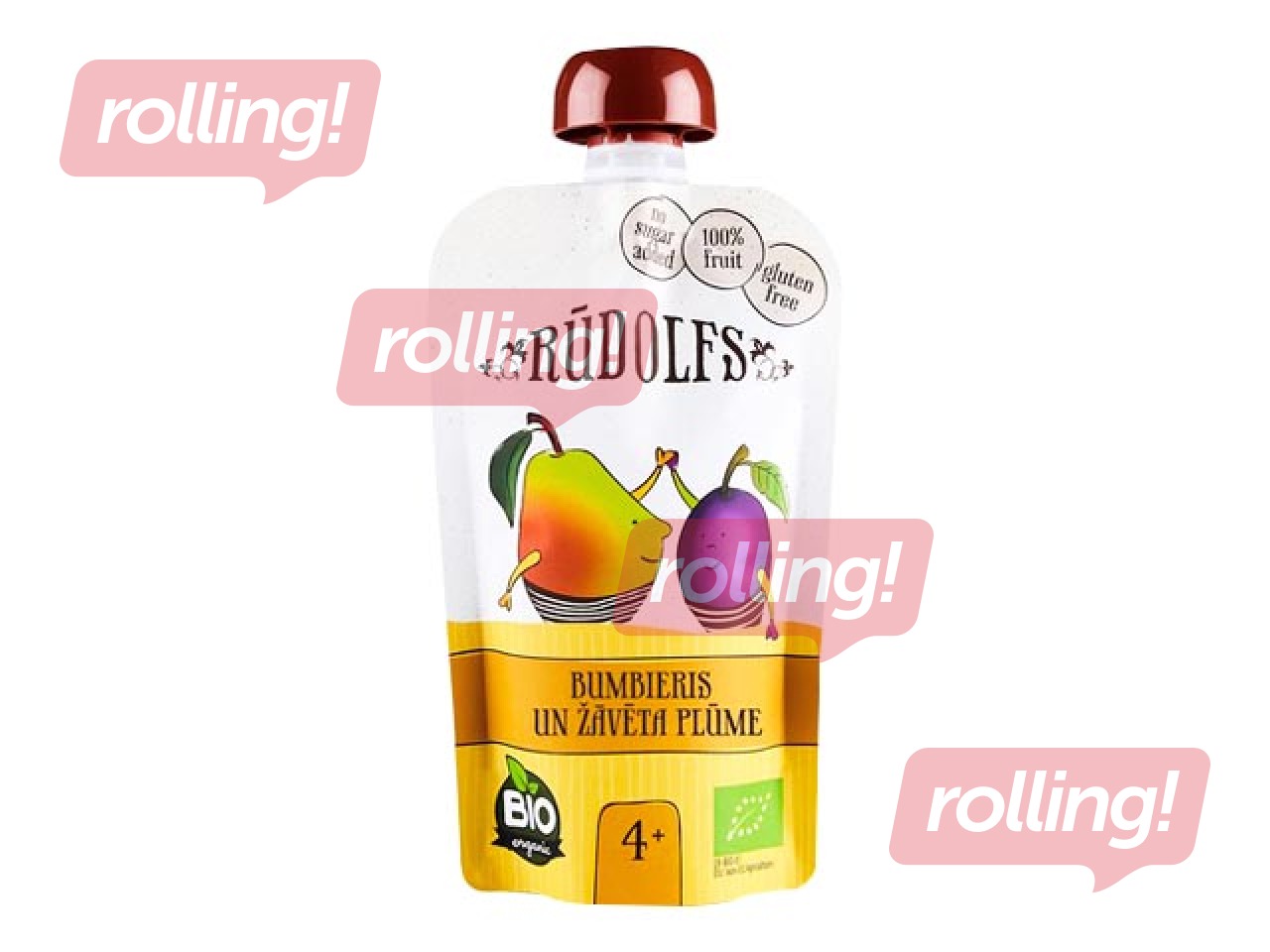 Biezenis Rūdolfs bumbieru, žāvētu plūmju BIO, no 4 mēnešiem, 110g (Minimālais pasūtījums 6 gab.)