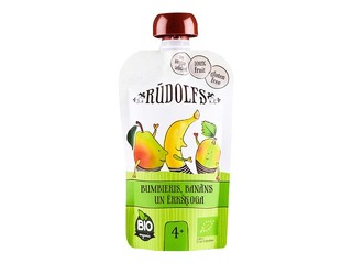 Biezenis Rūdolfs bumbieru, banānu, ērkšķogu BIO, no 4 mēnešiem, 110g (Minimālais pasūtījums 6 gab.)