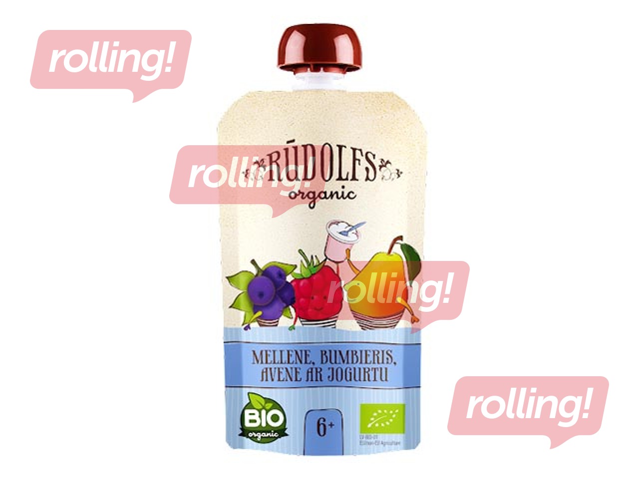 Biezenis Rūdolfs augļi ar jogurtu BIO, no 6 mēnešiem, 110g (Minimālais pasūtījums 6 gab.)