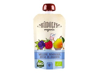 Biezenis Rūdolfs augļi ar jogurtu BIO, no 6 mēnešiem, 110g (Minimālais pasūtījums 6 gab.)