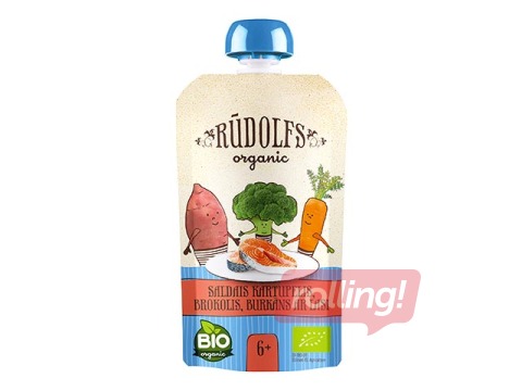 Biezenis Rūdolfs dārzeņi ar lasi BIO, no 6 mēnešiem,110g (Minimālais pasūtījums 6 gab.)