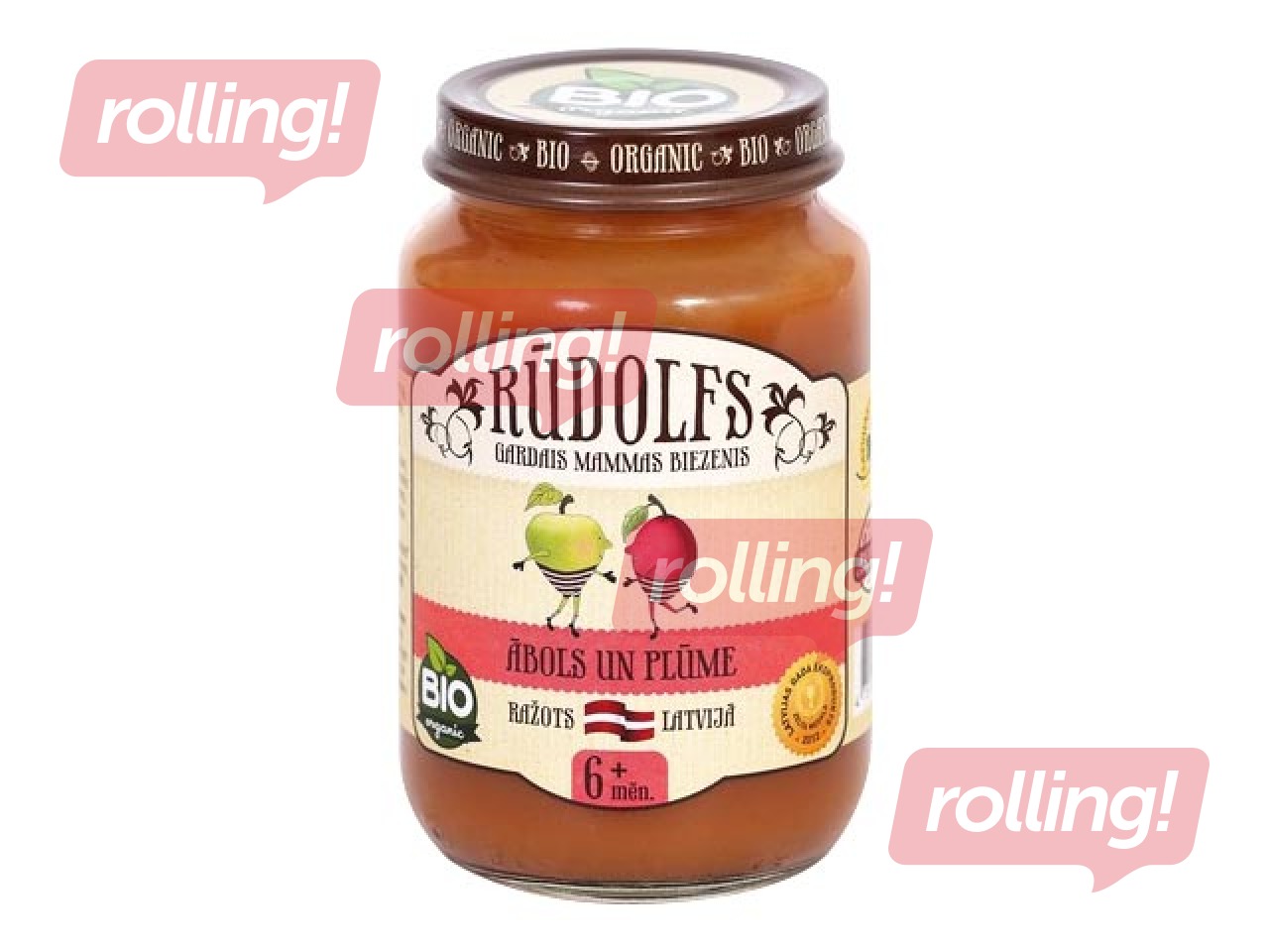 Biezenis ābolu, plūmju Rūdolfs BIO, no 6 mēnešiem, 190g * (Minimālais pasūtījums 6 gab.)