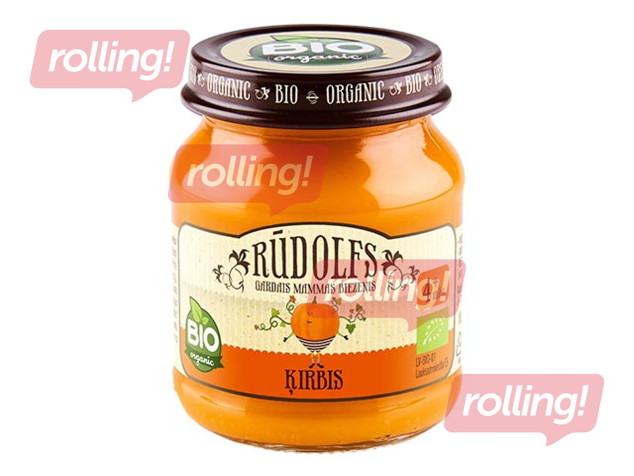 Biezenis ķirbju Rūdolfs BIO, no 4 mēnešiem, 120g (Minimālais pasūtījums 6 gab.)