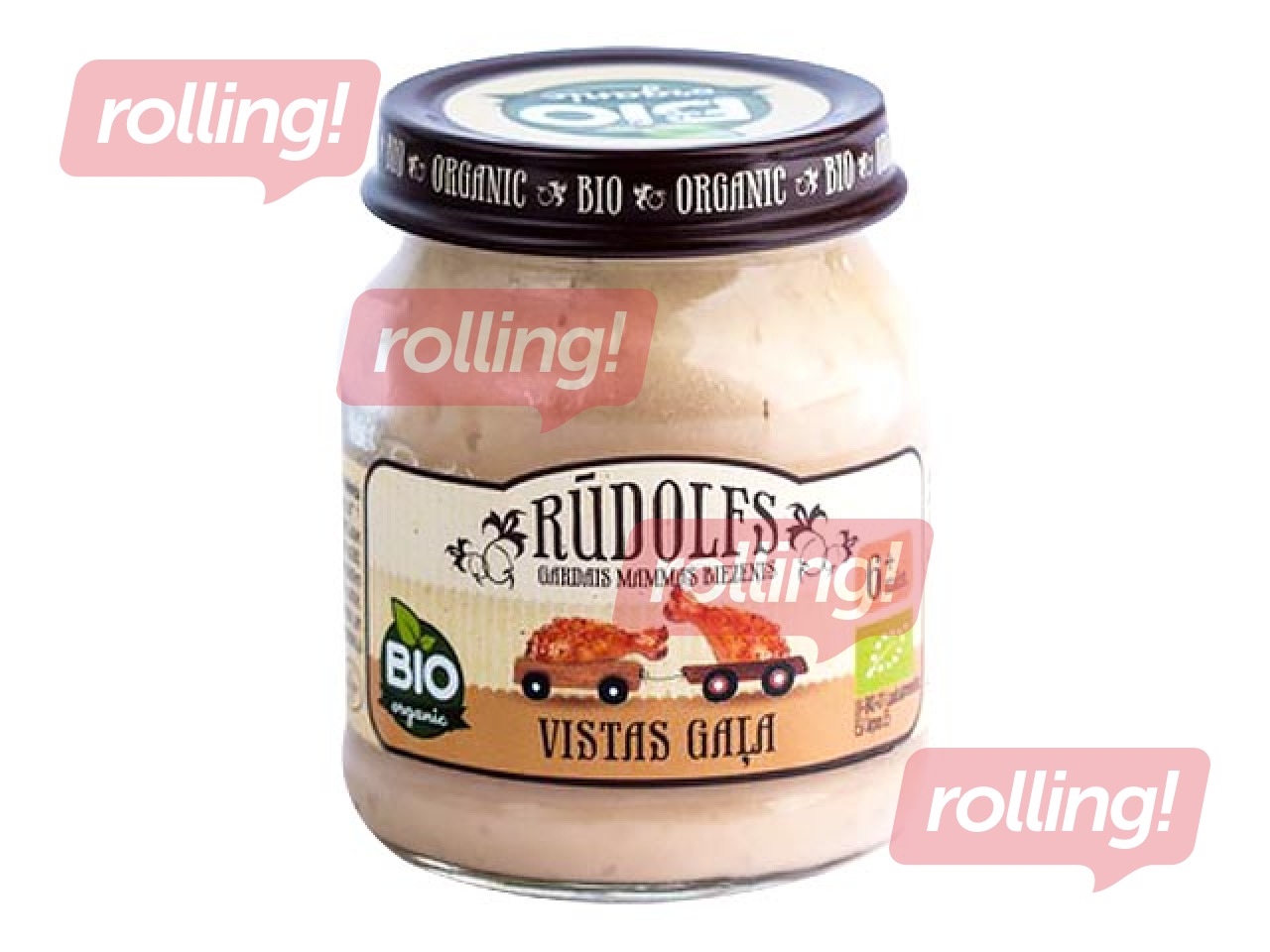 Biezenis ar vistas gaļu Rūdolfs BIO, no 6 menešiem, 120g (Minimālais pasūtījums 6 gab.)