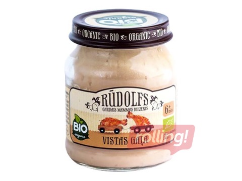 Biezenis ar vistas gaļu Rūdolfs BIO, no 6 menešiem, 120g (Minimālais pasūtījums 6 gab.)
