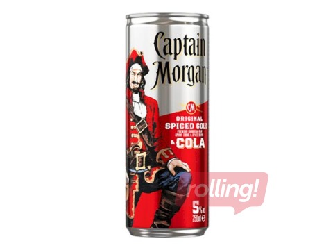 Kokteiļi Captain Morgan & Cola, 5%, 0.25L