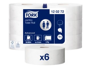 Tualetes papīrs Tork Advanced T1, 6 ruļļi, 2 slāņi, balts