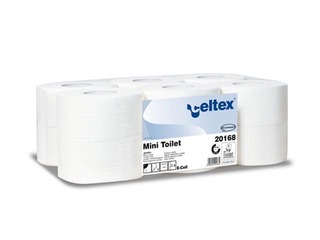 Tualetes papīrs Celtex Mini 160 Ø19 , 12 ruļļi, 2 slāņi, balts
