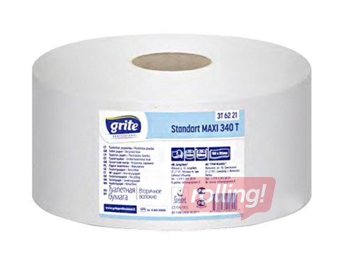 Tualetes papīrs Grite Standart Maxi 340T, Ø25, 2 slāņi, 6 ruļļi 