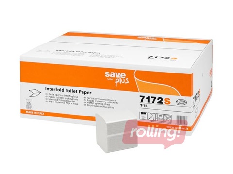 Tualetes papīrs loksnēs Celtex Save Plus, 40 paciņu, 2 slāņi, jauktas šķiedras, balts