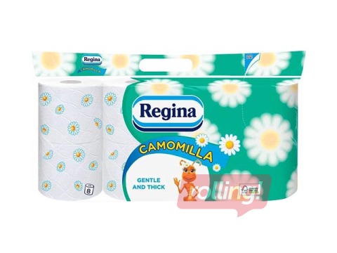 Tualetes papīrs Regina, kumelīšu, 3 slāņi, 8 ruļļi