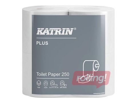 Tualetes papīrs ruļļos Katrin Plus, Toilet 250, 3 slāņi, 20 ruļļi