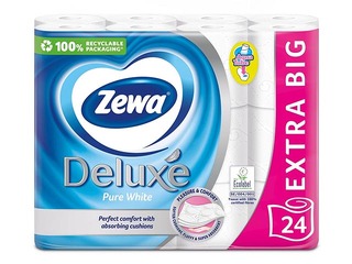 Tualetes papīrs Zewa Deluxe Pure White, 3 slāņi, 24 ruļļi