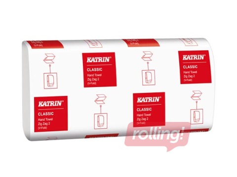 Papīra dvieļi loksnēs Katrin Basic Zig Zag 2, 2 slāņi, 20 paciņas