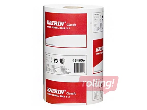 Papīra dvieļi Katrin Classic S2, 12 ruļļi, 2 slāņi, balti