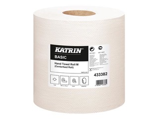 Papīra dvieļi Katrin Basic M 300, 6 ruļļi, 1 slānis, nebalināti