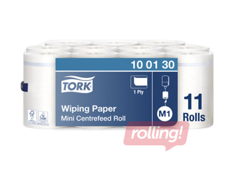 Papīra dvieļi Tork Advanced Mini M1, 11 ruļļi, 1 slānis, balti