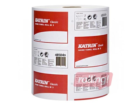 Papīra dvieļi Katrin Classic M, 6 ruļļi, 1 slānis, balti