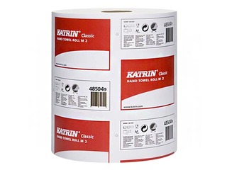 Papīra dvieļi Katrin Classic M, 6 ruļļi, 1 slānis, balti