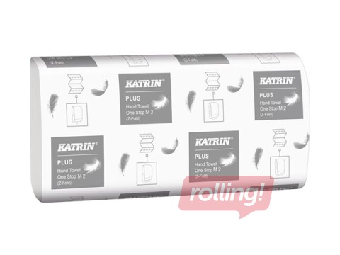 Papīra dvieļi loksnēs Katrin Plus One Stop M2, 21 pac., 2 slāņi, balti 