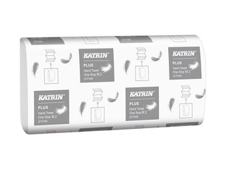 Papīra dvieļi loksnēs Katrin Plus One Stop M2, 21 pac., 2 slāņi, balti 