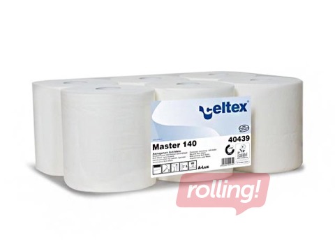 Papīra dvieļi Celtex Master 140 Ø19, 6 ruļļi, 2 slāņi, balti