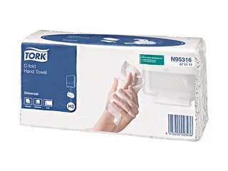 Roku salvetes Tork C-fold Universal H3, 20 pac., 2 slāņi, dabiski baltas