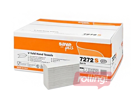 Roku salvetes Celtex Save Plus V (platās 11cm), 15 pac., 2 slāņi, baltas