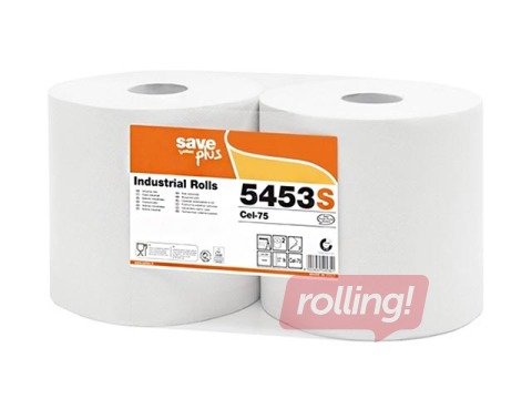 Industriālais papīrs Celtex Save Plus 280m, 2 ruļļi, balti