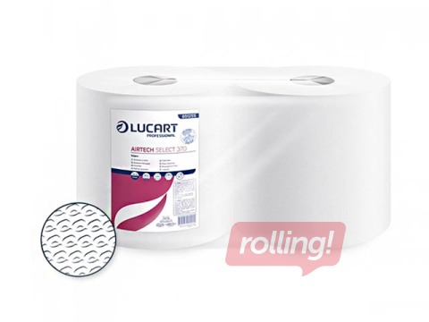 Papīra dvieļi rullī īpaši izturīgi, bezplūksnu AIRTECH Select 370, 70g, 26.5x38cm, 2 ruļļi