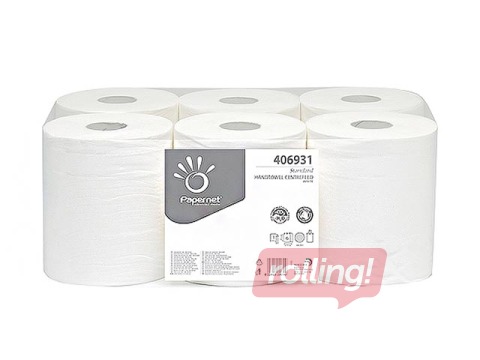 Papīra dvieļi Papernet Standart Midi 273.75m, 6 ruļļi, 1 slānis, balti