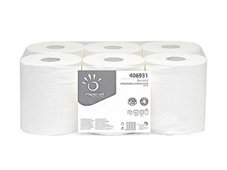 Papīra dvieļi Papernet Standart Midi 273.75m, 6 ruļļi, 1 slānis, balti
