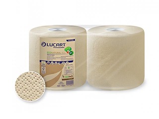 Industriālais papīrs Lucart Eco Natural 800, 2 ruļļi, Ø 24 cm, 2 slāņi, brūns