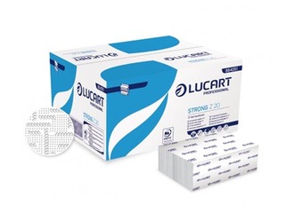 Papīra dvieļi loksnēs Lucart Strong Z, 15 paciņas, 2 slāņi, balti