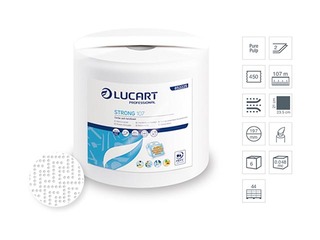 Papīra dvielis Lucart Strong 107 Joint, 2 slāņi, balts + AKCIJA! Pērc papīra dvieļus un saņem dāvanu!