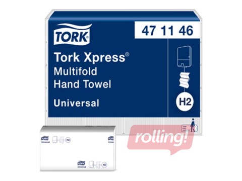 Papīra dvieļi Tork Xpress Multifold H2, 2 slāņi, balti, 20 pac.