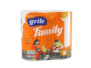 Papīra dvielis Family2, 2 ruļļi, 2 slāņi, balti