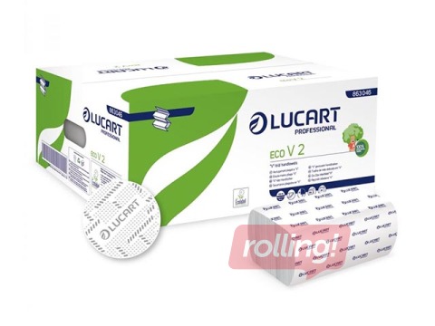 Papīra dvieļi Lucart Eco 2V, 21x21cm, 2 slāņi, balti