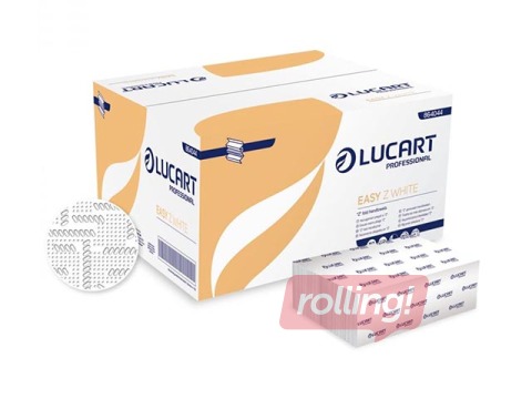 Papīra dvieļi Lucart Easy Z White, 20x24cm, 2 slāņi, pelēks