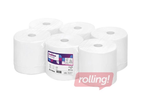 Papīra dvieļi Wepa Satino Prestige XXL, balti, 6 ruļļi, 2 slāņi, 220m